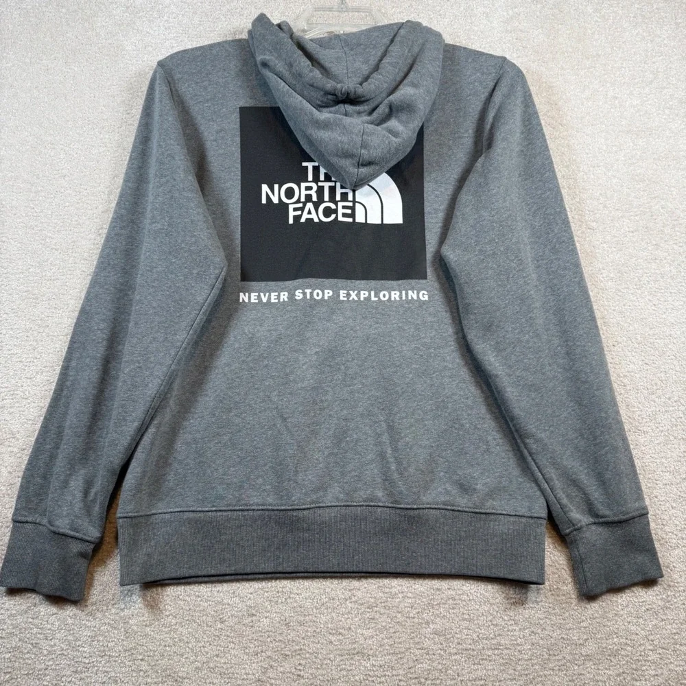 The North Face Hoodie Mens Small‎ Gray Never Stop Exploring Graphic Pullover